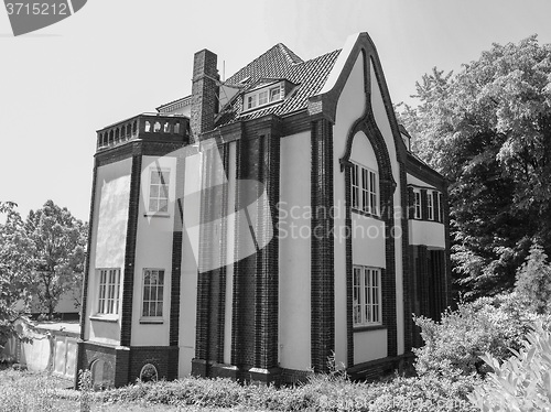 Image of Black and white Behrens House in Darmstadt