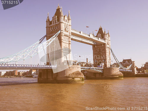 Image of Retro looking Tower Bridge in London