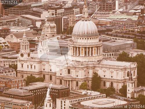 Image of Retro looking Aerial view of London