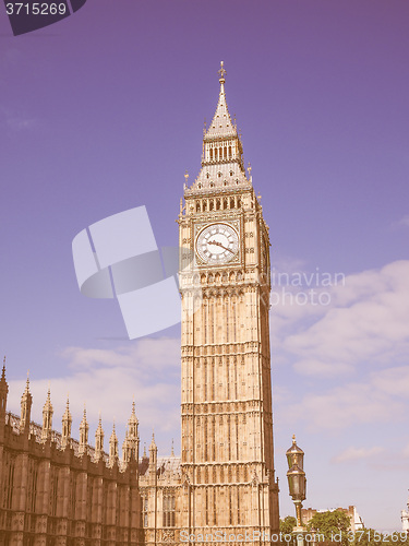 Image of Retro looking Big Ben in London