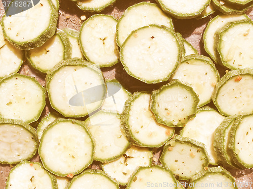 Image of Retro looking Courgettes zucchini