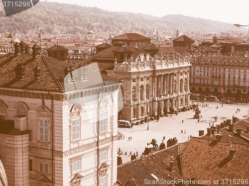 Image of Retro looking Piazza Castello Turin