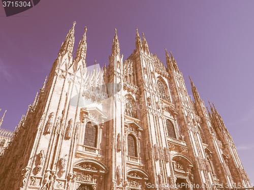 Image of Retro looking Milan Cathedral