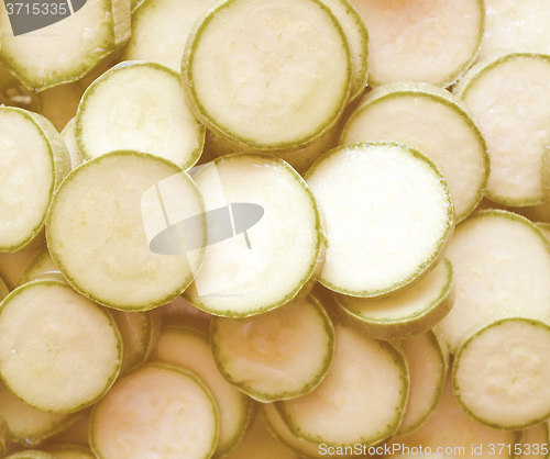 Image of Retro looking Courgettes zucchini