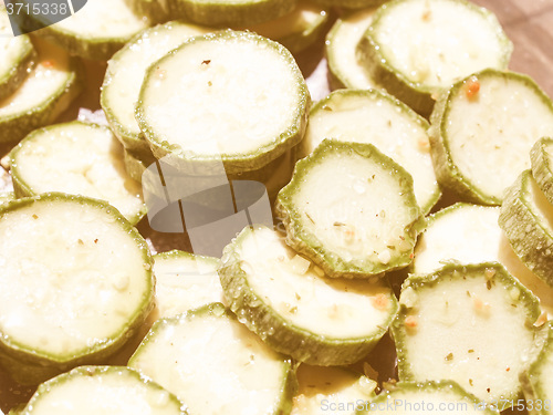 Image of Retro looking Courgettes zucchini