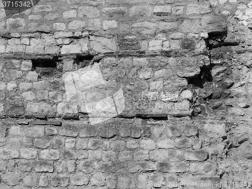 Image of Black and white Roman Wall in London