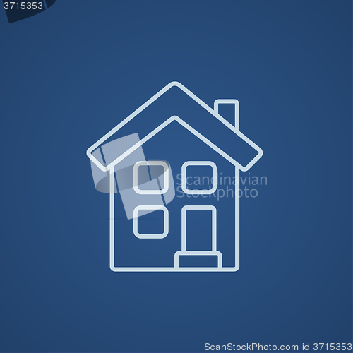 Image of Two storey detached house line icon.