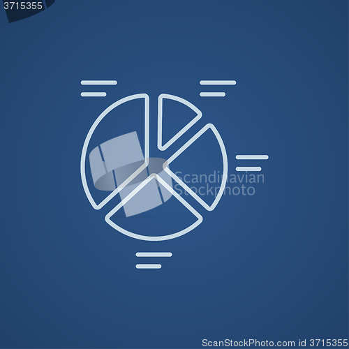 Image of Pie chart line icon.