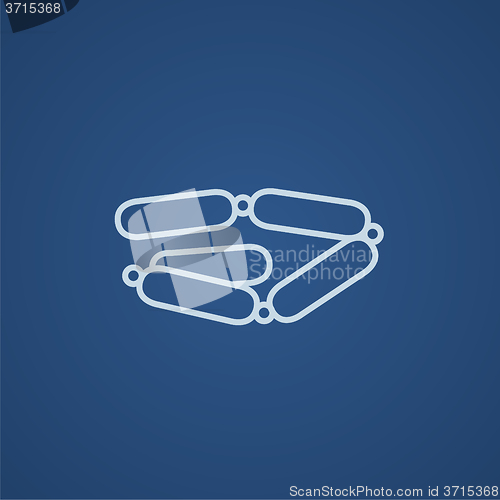 Image of Chain of sausages line icon.