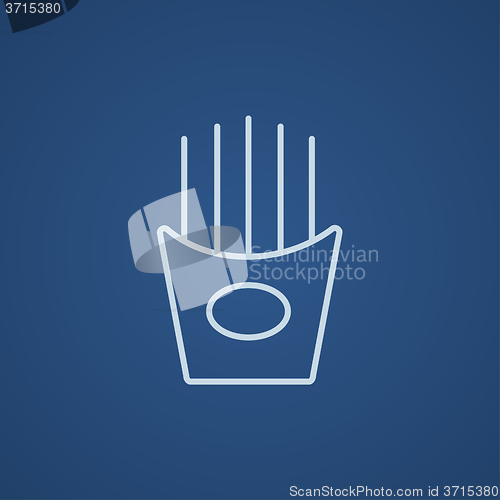 Image of French fries line icon.