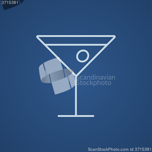 Image of Cocktail glass line icon.