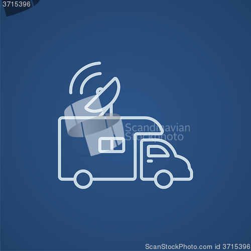 Image of Broadcasting van  line icon.