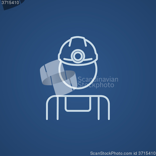 Image of Coal miner line icon.