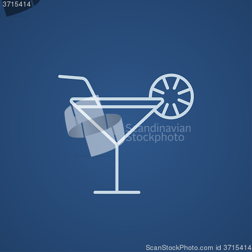 Image of Cocktail glass line icon.