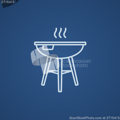 Image of Kettle barbecue grill line icon.