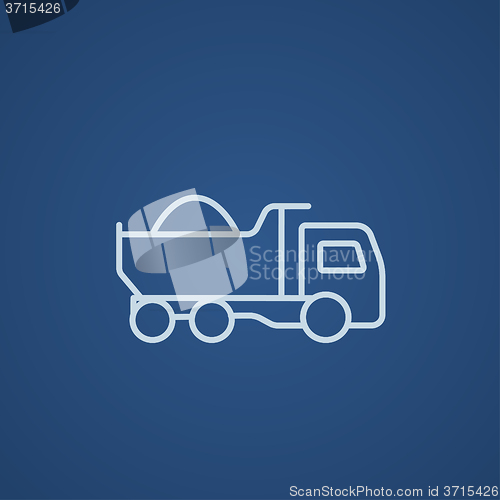 Image of Dump truck line icon.