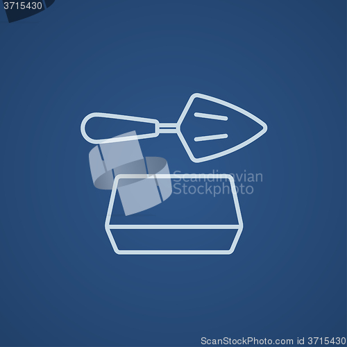 Image of Spatula with brick line icon.