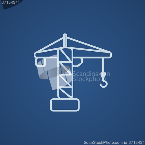 Image of Construction crane line icon.