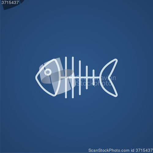 Image of Fish skeleton line icon.