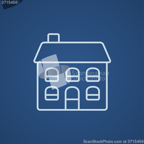 Image of Two storey detached house line icon.