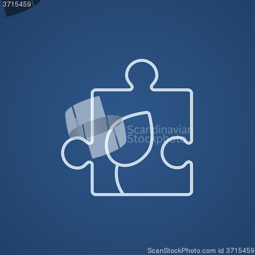 Image of Puzzle with leaf line icon.