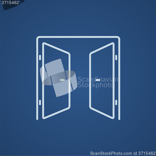 Image of Open doors line icon.