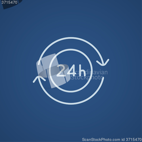 Image of Service 24 hrs line icon.