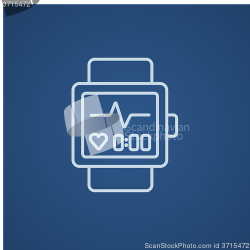 Image of Smartwatch line icon.