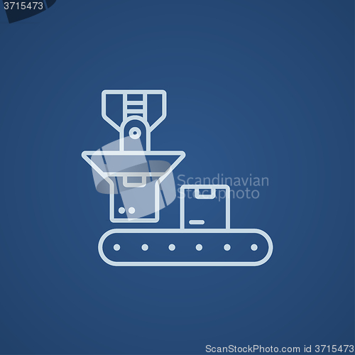 Image of Robotic packaging line icon.