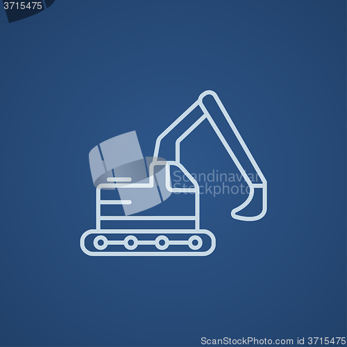 Image of Excavator line icon.