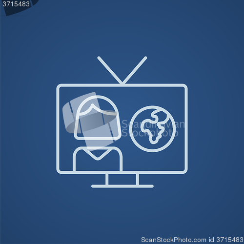 Image of TV report line icon.