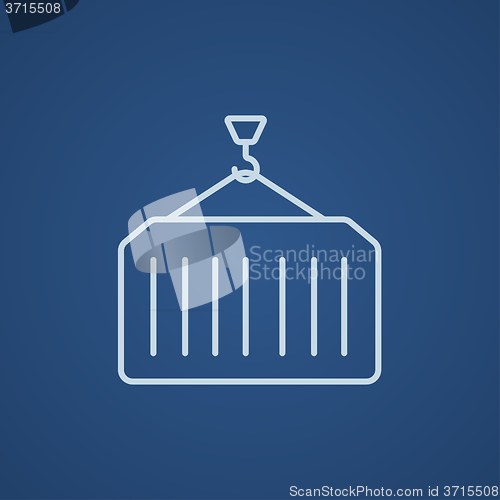 Image of Cargo container line icon.