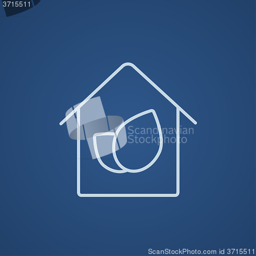 Image of Eco-friendly house line icon.