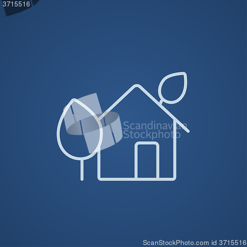 Image of Eco-friendly house line icon.