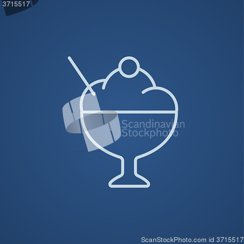 Image of Cup of ice cream line icon.