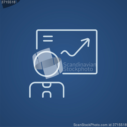 Image of Businessman with infographic line icon.