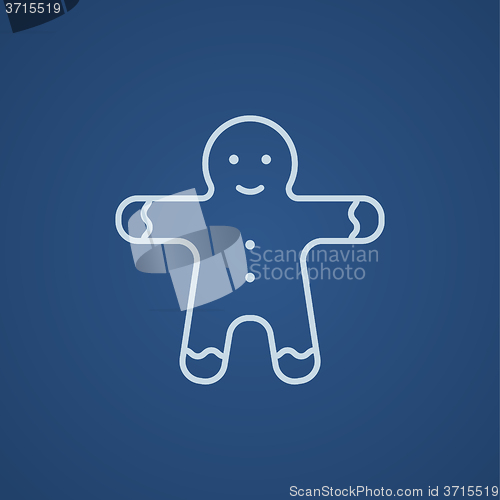 Image of Gingerbread man line icon.