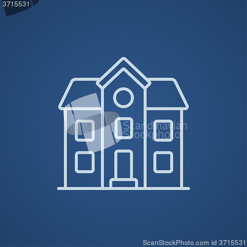 Image of Two storey detached house line icon.