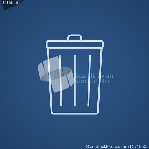 Image of Trash can line icon.