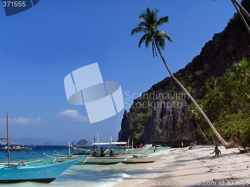 Image of Tourists on tropical island