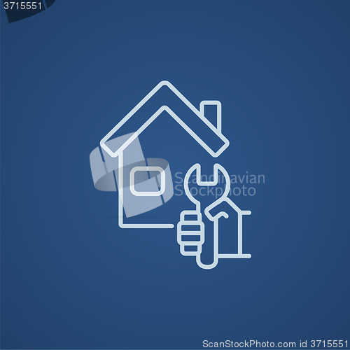 Image of House repair line icon.