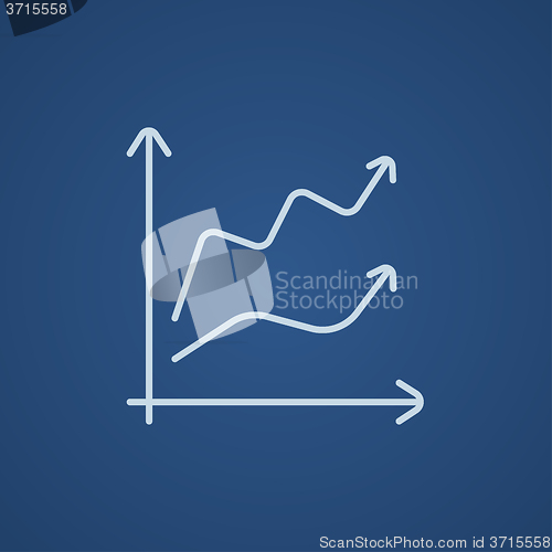 Image of Growth graph line icon.