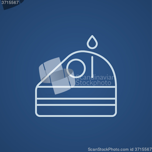 Image of Slice of cake with candle line icon.