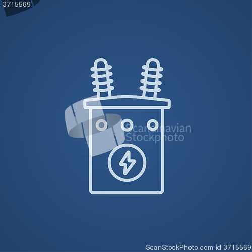 Image of High voltage transformer line icon.