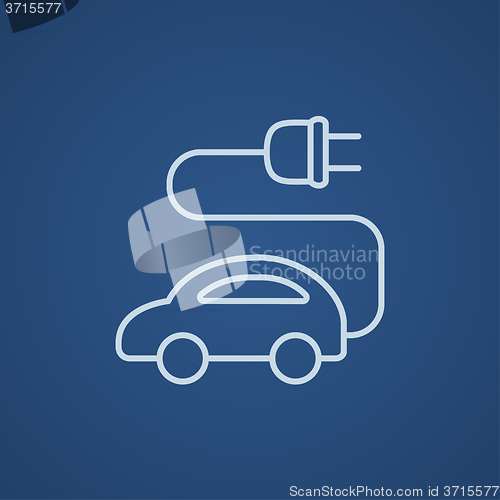 Image of Electric car line icon.