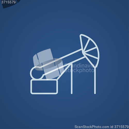 Image of Pump jack oil crane line icon.