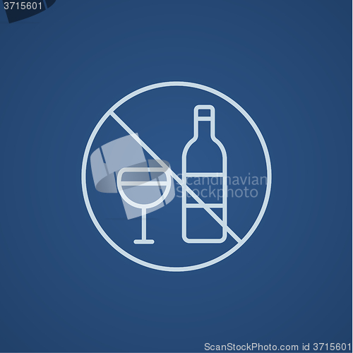 Image of No alcohol sign line icon.