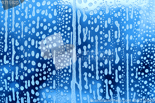 Image of Foam abstract pattern on the glass