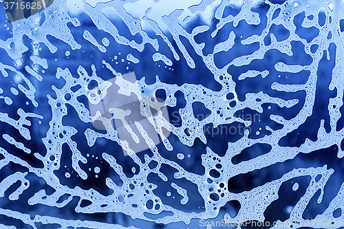 Image of Blue abstract foam pattern