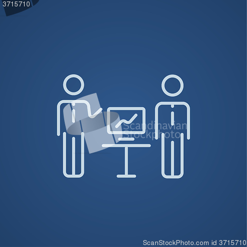 Image of Business presentation line icon.